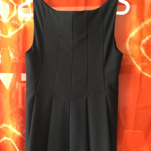 Babylon Black Dress LaserCut Trim Flared White Hem - Picture 11 of 12